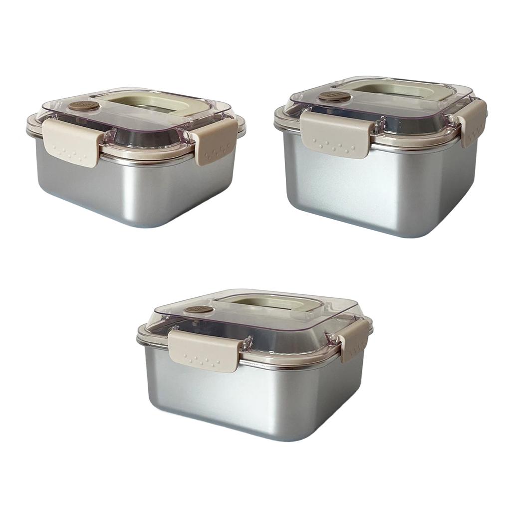 Bento Lunch Box Adults Stainless Steel Food Containers With Non-Slip Metal Food Containers With Lids