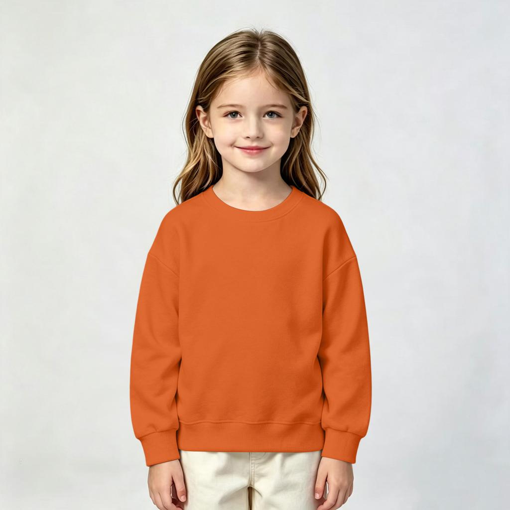 Boys and Girls Long Sleeve Color Hoodie Kids Casual Comfortable Pullover Sweatshirt