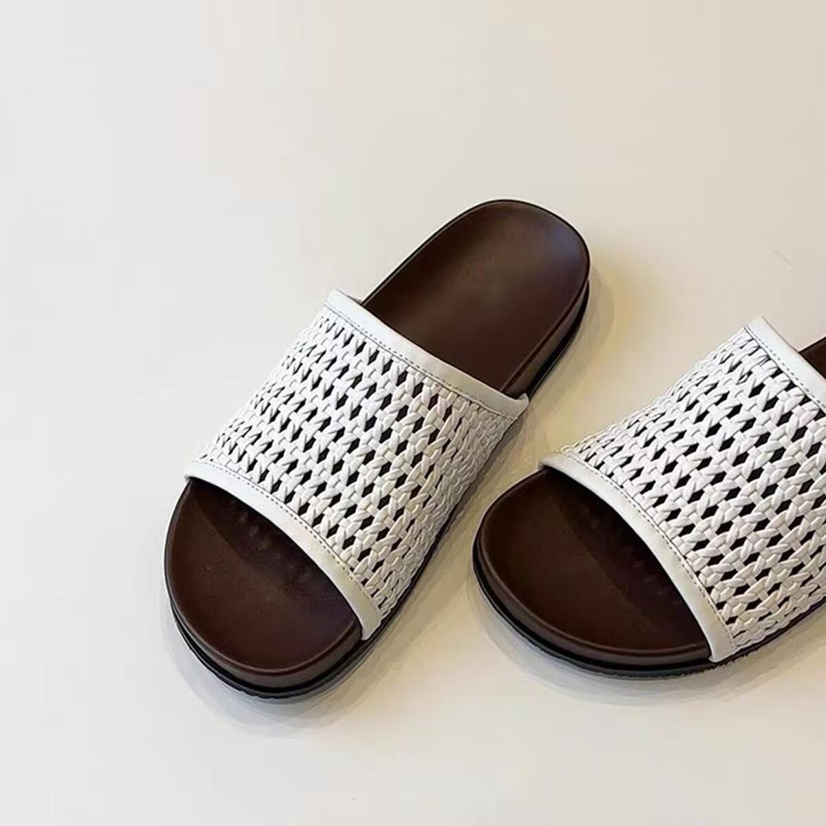 

Точечная версия~ Плетеные туфли-сетка для рыбалки женские французские ретро дышащие верхняя одежда толстоподошвенные пляжные туфли на плоской подошве сандалии на одно слово лето 40