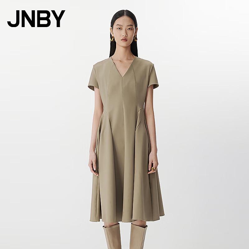 

JNBY Women s V-Neck Slim-Fit Short Sleeve Maxi Dress XL