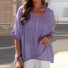 Summer V-neck Pullover Short-sleeved Loose Women's Shirt Casual Top
