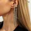 1/2Pcs Long Tassel Chain Ear Cuff Ear Clip Without Hole C Shape Earring For Women Cartilage Pearl Chain Clip Earrings Jewelry
