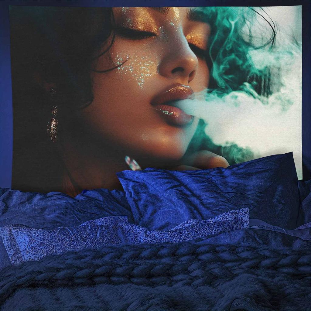 1pc Striking Cyberpunk Girl Design Soft Fabric Tapestry Polyester AntiWrinkle Tapestry for Living Room Bedroom Office