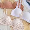 Seamless Polka Dot Push-Up Bra for Small Busts: Comfortable, Breathable, Thin Cotton Style for Young Girls