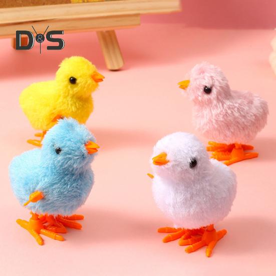 6Pcs Clockwork Toys Plush Chick Wind-up Toys Realistic Appearance Simulated Chick Figures Fluffy Chick Toys