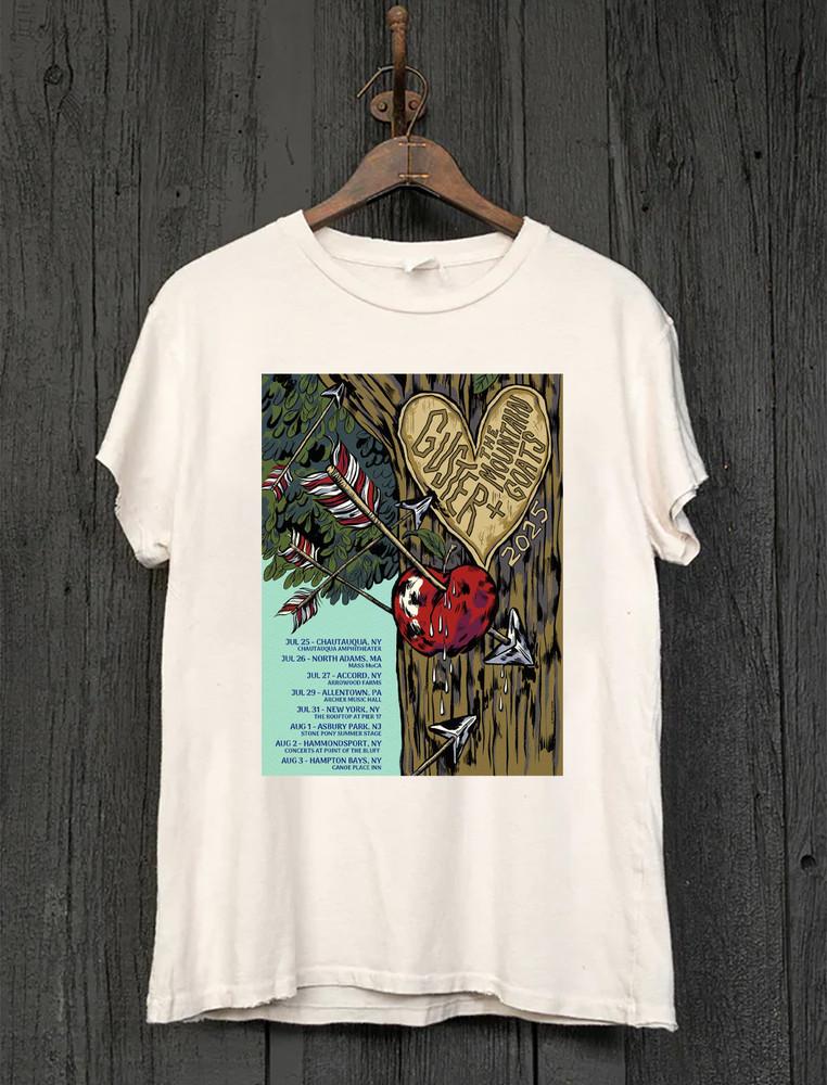 The Mountain Goats Guster Tour 2025 White T Shirt Black All Size AQ150 Unisex T-Shirt M