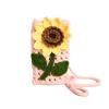 Sunflower Phone Bag Handmade Knitted Cotton Crossbody With Flower Design For Casual Wear