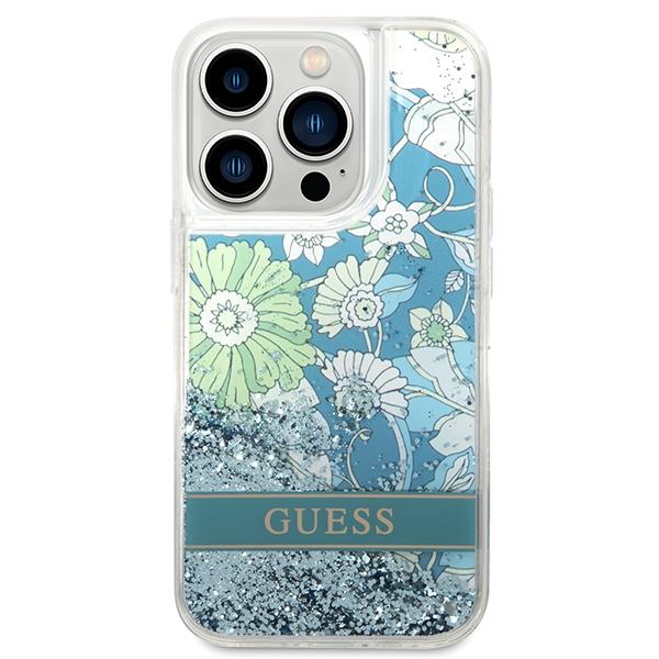 Guess Guhcp14Llflsn Iphone 14 Pro 6,1 Zielony/Green Hardcase Flower Liquid Glitter