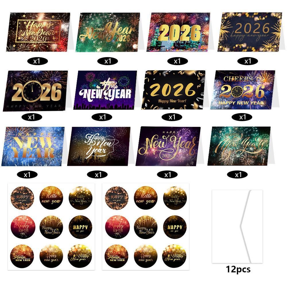 

Новогодняя открытка с золотым и черным цветом, поздравительные открытки и конверты Style B