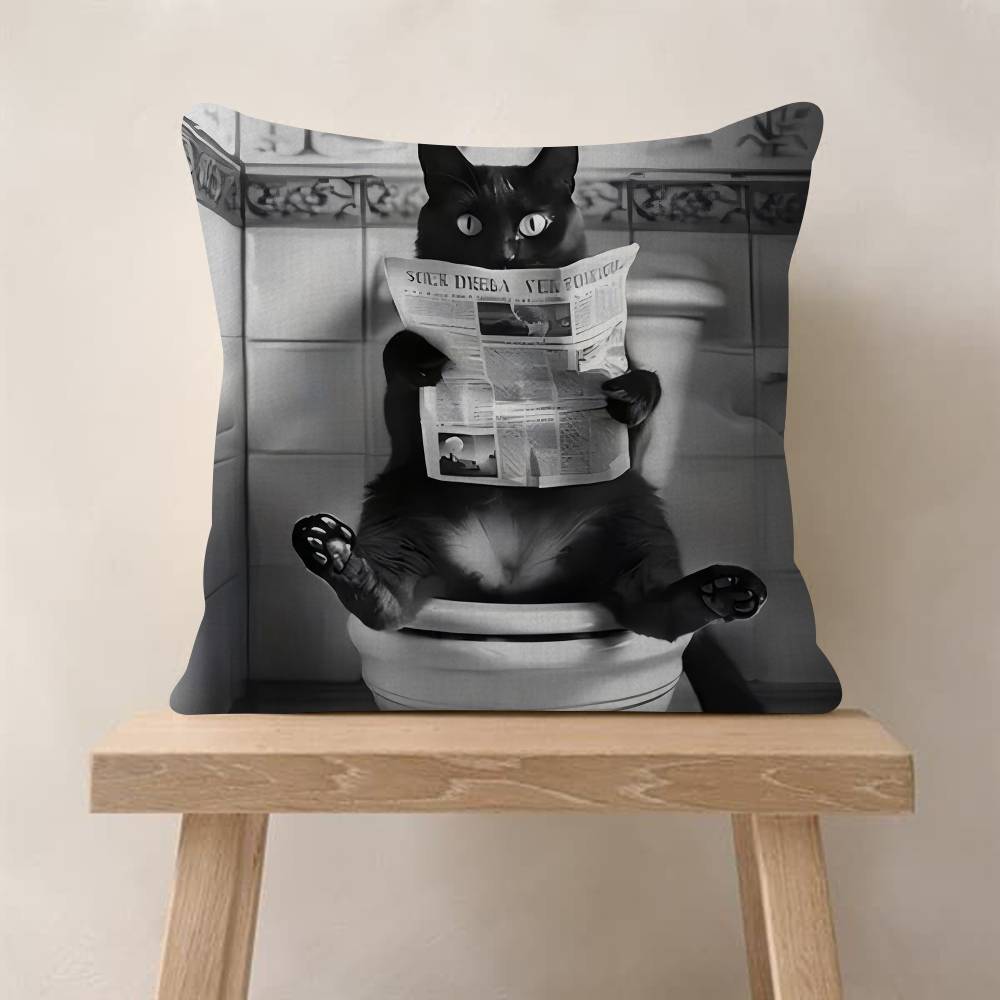 Cute Cat Pillow Gift Home Office Decoration Bedroom Sofa Car Cushion Cover Case 45x45