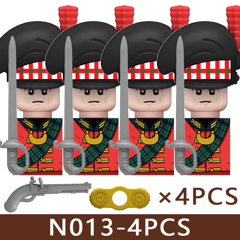 4pcs Medieval Castle Knight Building Blocks MIlitary Napoleon Soldier Figures War Army Legion Accessories Imperial Navy Bricks Toys