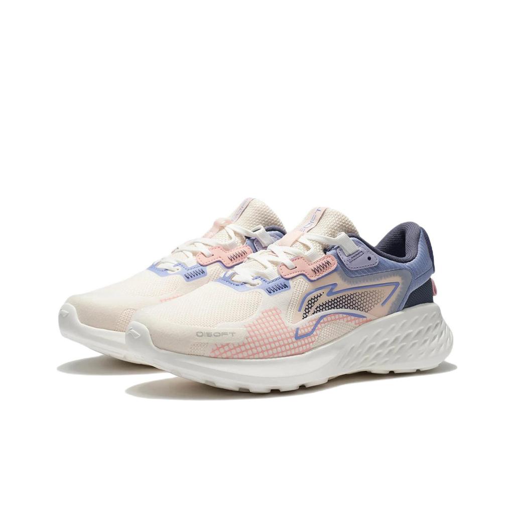 Li Ning Soft Element Fabric Synthetic Leather Water Resistant Trendy Sports Shock Absorbing Non Slip Wear Resistant Low Top Casual Shoes AGLS012-3