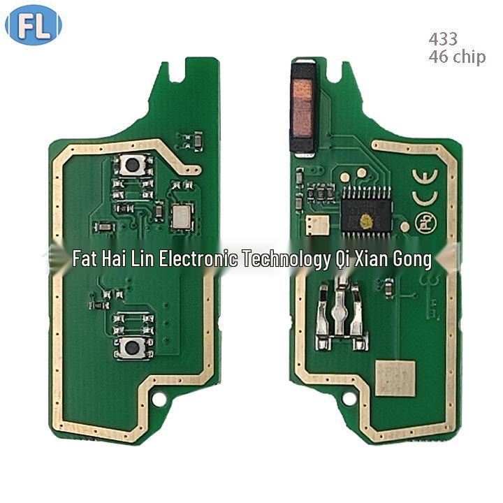 Compatible Peugeot 308 3-Button Folding Remote, 433 MHz Frequency, 46 Chip