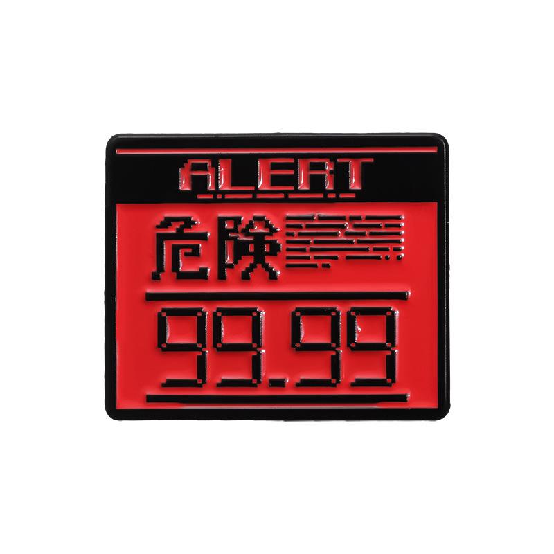 

Chic Geometric Colorful Square Metal Warning Badge Brooch Unique Decorative Pin For Everyone QHXZ1608