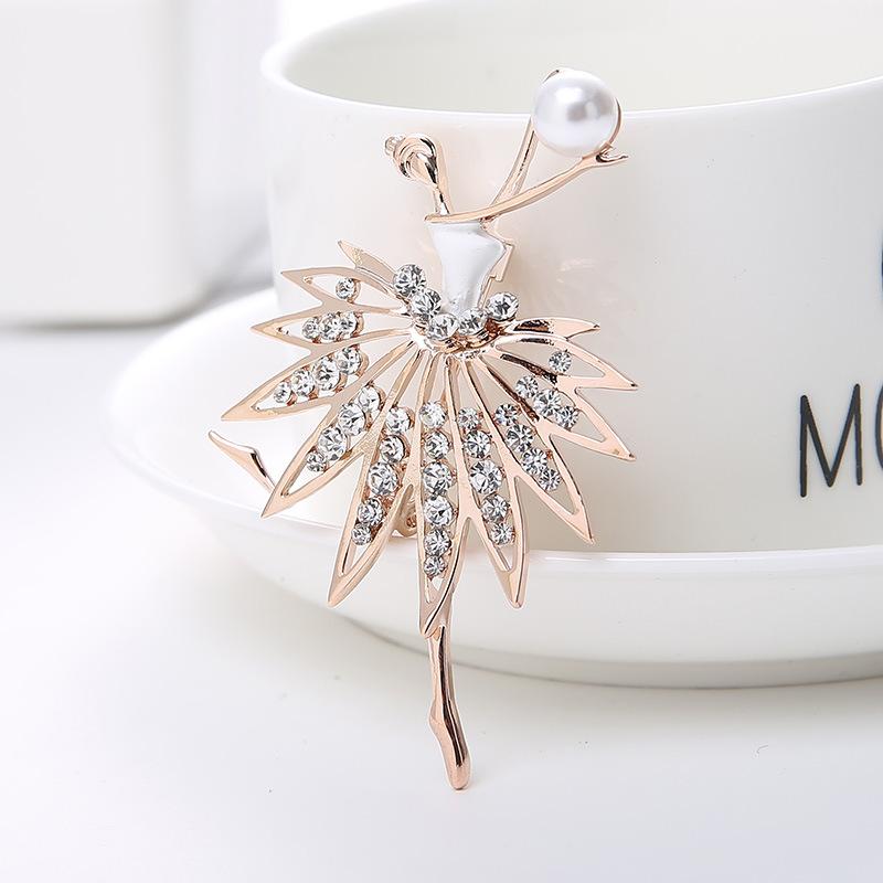 

Ретро брошь «Балерина», Креативная и универсальная мультяшная корсажная брошь, Брошь с нишевым дизайном, Аксессуар для одежды розового золота