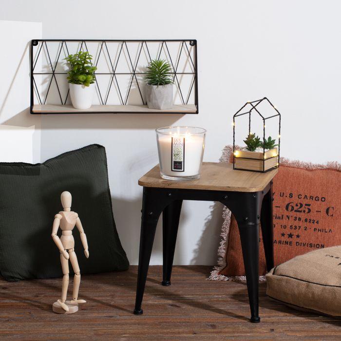 Étagère murale métal filaire noir 48x20cm - Atmosphera createur d'interieur