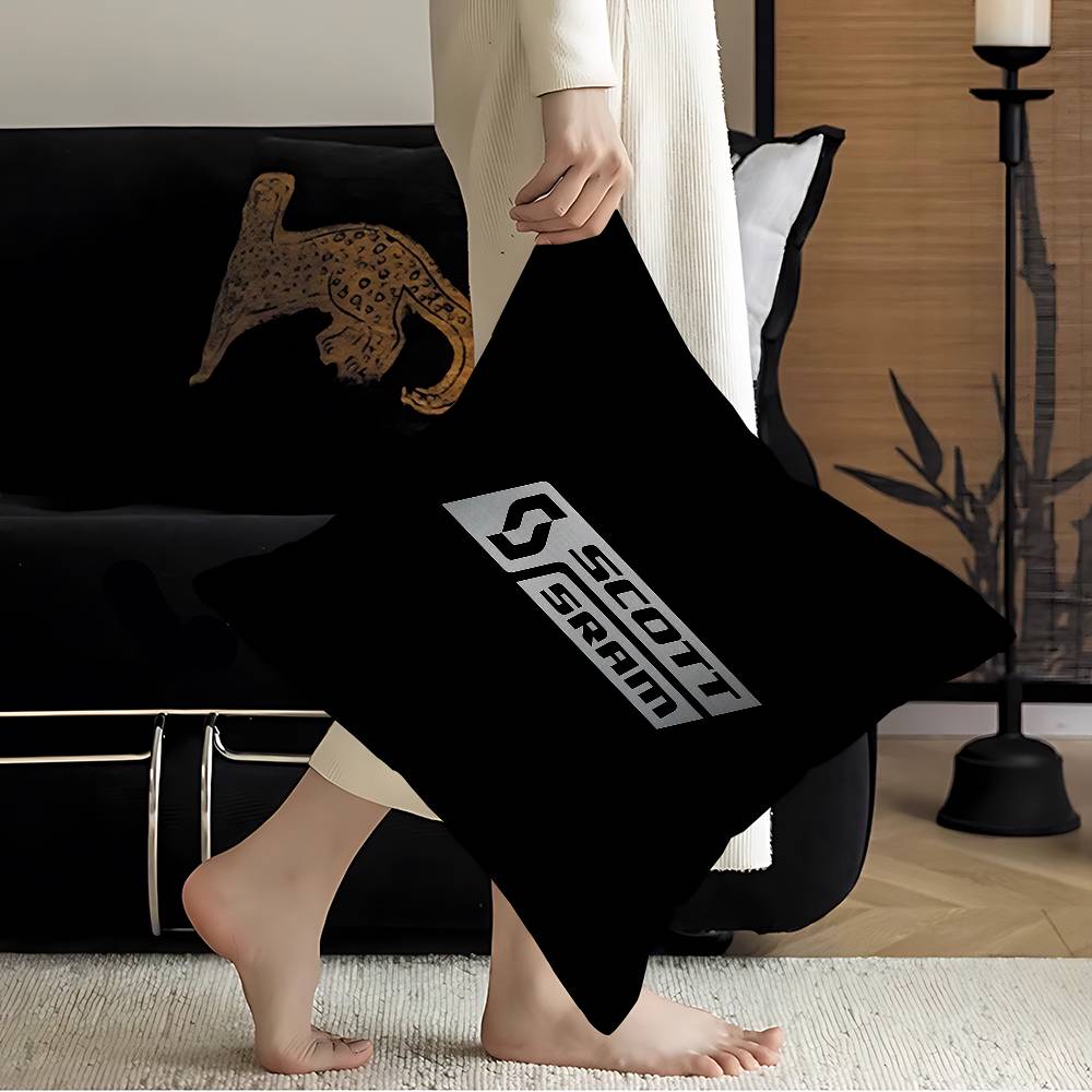 S-Scotts Bike Logo Pillow Cover For Bedroom Room And Living Room Sofa Decorative Cushion Cover