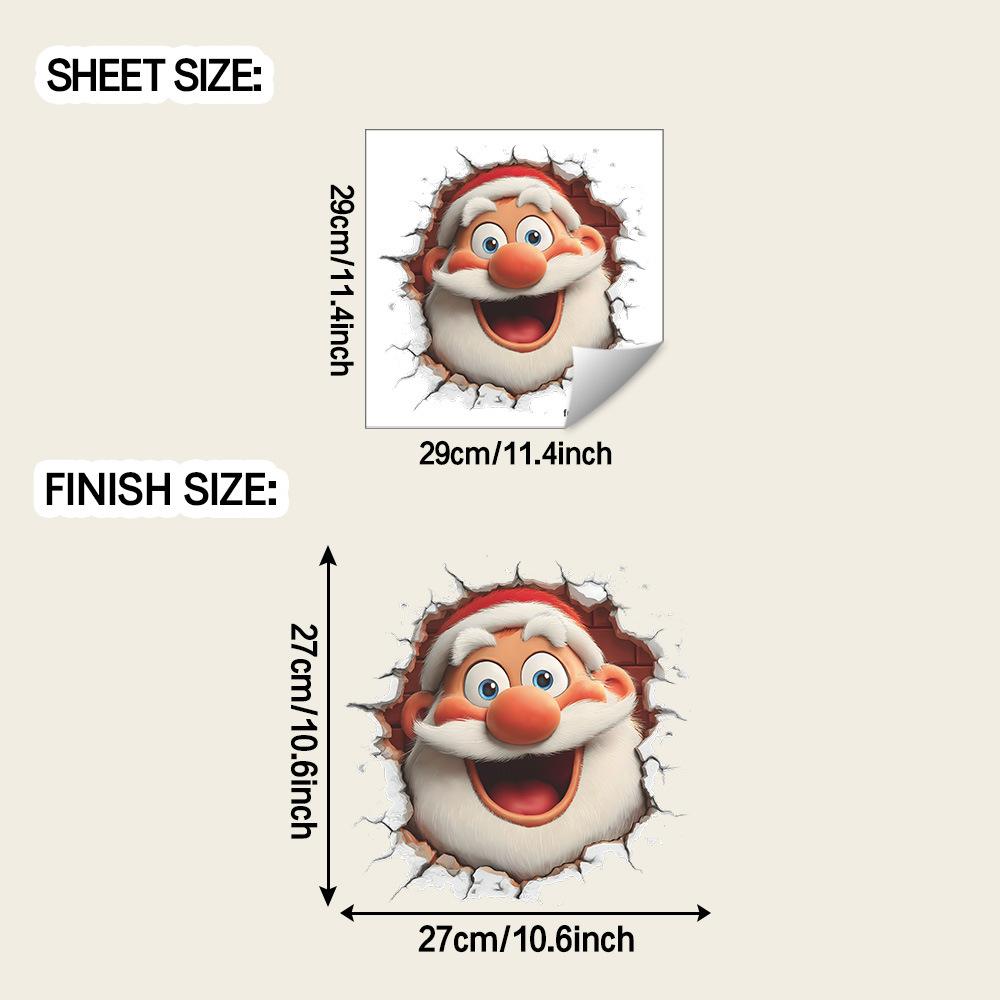 

Декоративные и украшающие наклейки на стену для гостиной, кабинета и прихожей забавного и сломанного Санта-Клауса