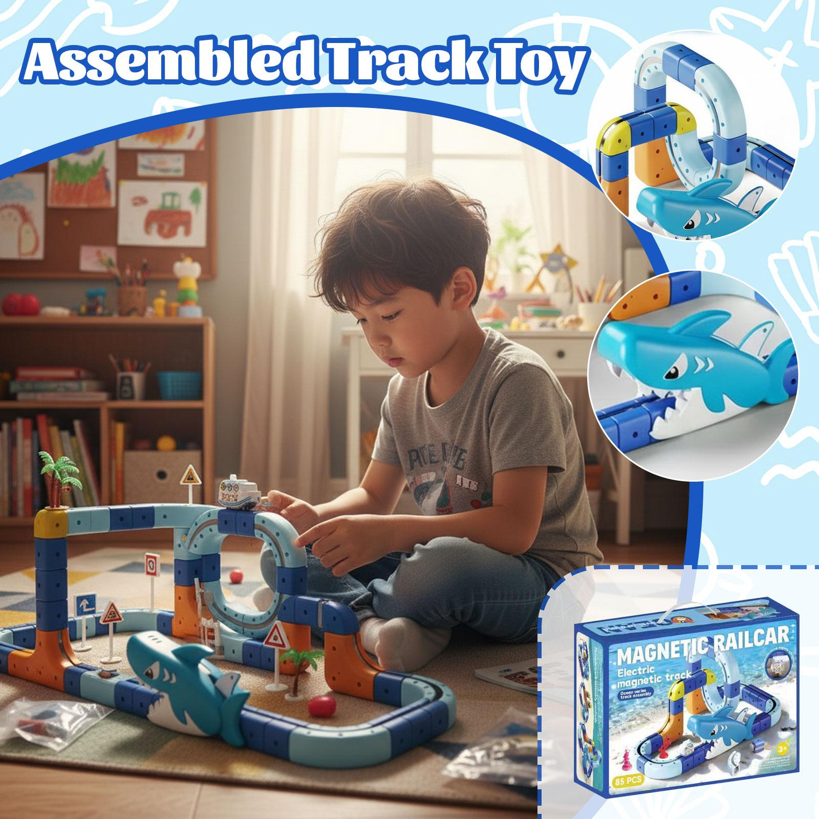 Magnetic Ocean 3D Track Car, Assembled Track Toy, Educational Toy For Children One Size
