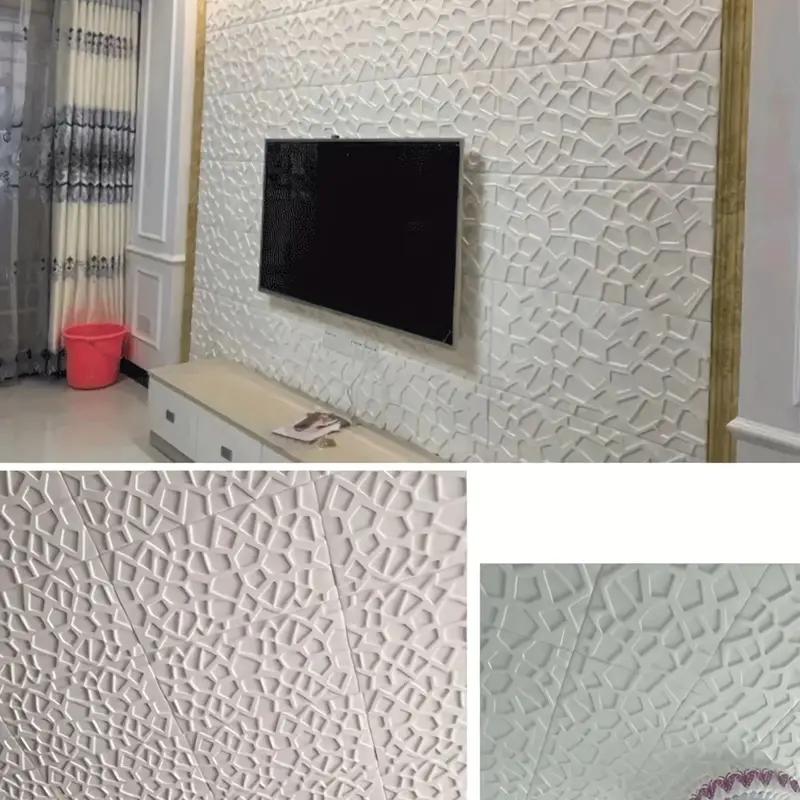 3D Grid Room Warm Decoration Self-adhesive Wall Stickers 35*35cm Foam Waterproof Anti-collision Wallpaper Ceiling Background