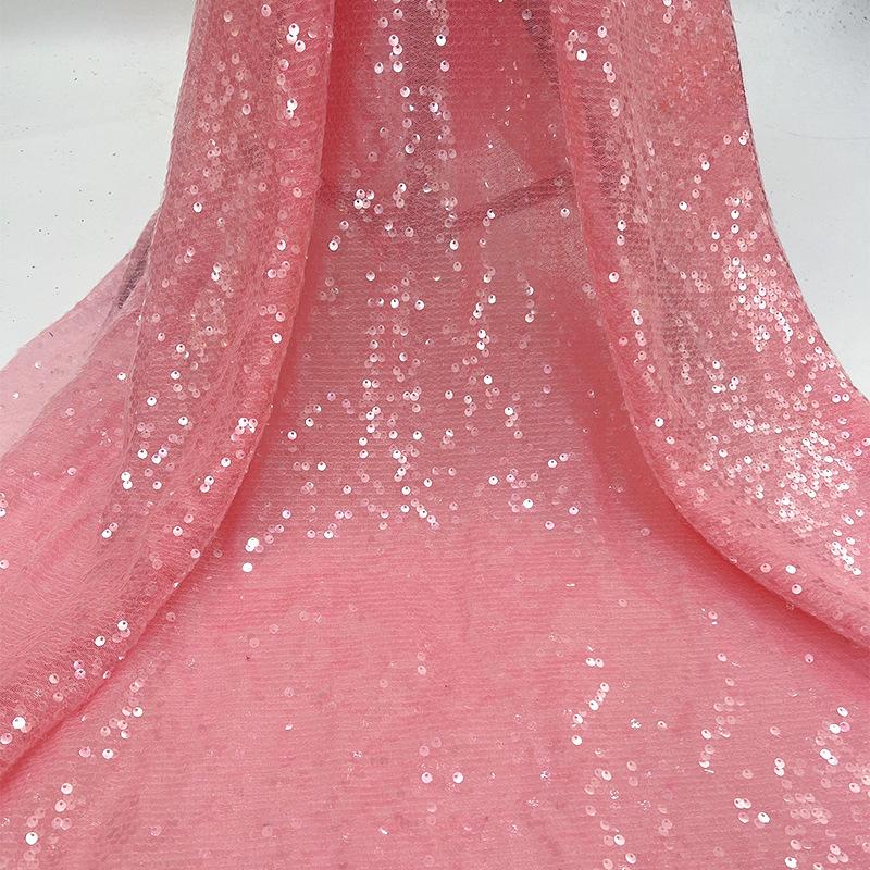 Tessuto di Pizzo Ricamato Full Paillettes Lucide Multicolore Materiale da Cucito Fai da Te per Abito da Sposa Tessuto Decorativo per Abbigliamento