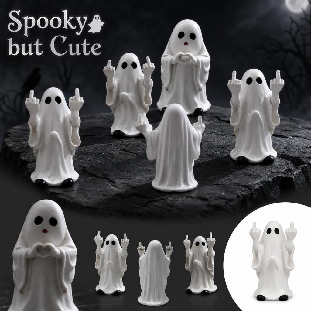 Halloween Figurine Decor - Small Tabletop Ornament for Shelf, Desk and Mantel