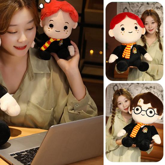 Harry-Potter Plush Toy Full Filling Cozy Touch Soft Cute Cartoon Doll Hugging Cushion Sofa Ornament Creative Magician Plush Figure Kids