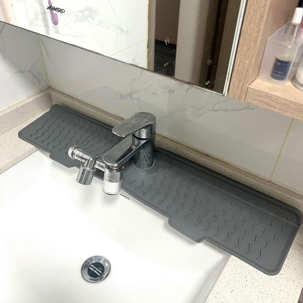 Rectangular Silicone Faucet Mat Non-Slip Sink Splash Guard Countertop Protector Kitchen Sink