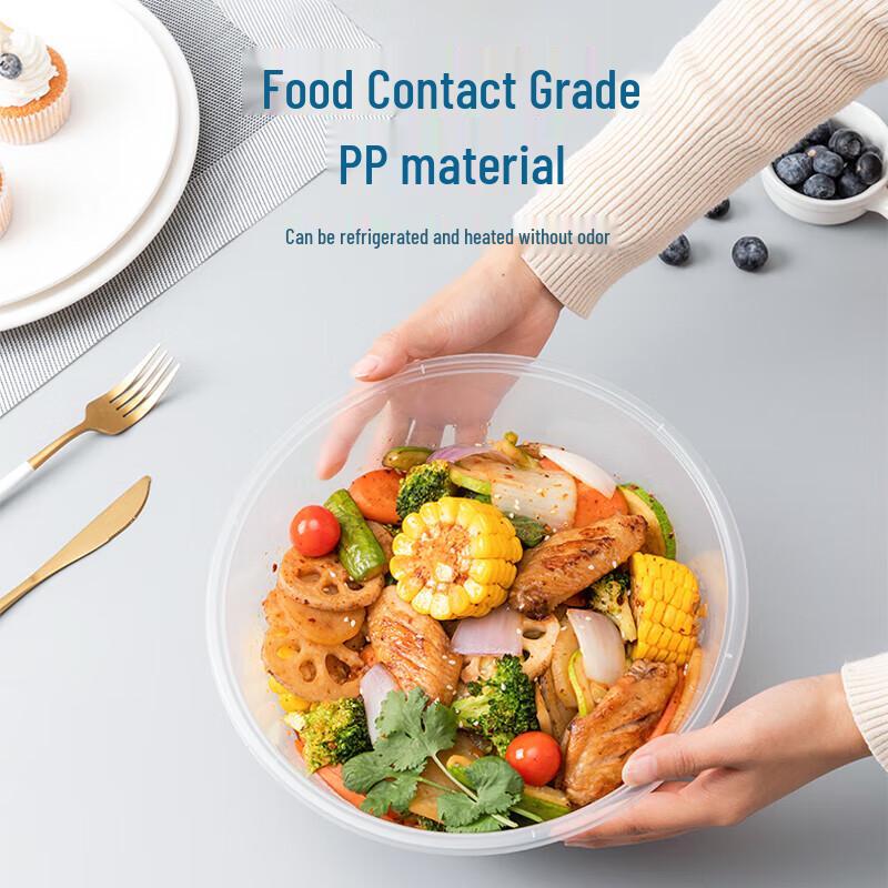 ONYLM Disposable Round Transparent Food Containers with Lids