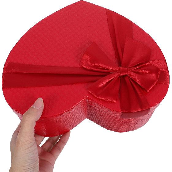 Empty Heart Shaped Box: Present Decorative Boxes with Lids for Valentines Day, Wedding, Bridal Shower, Anniversary, Birthday Party Goodie Boxes