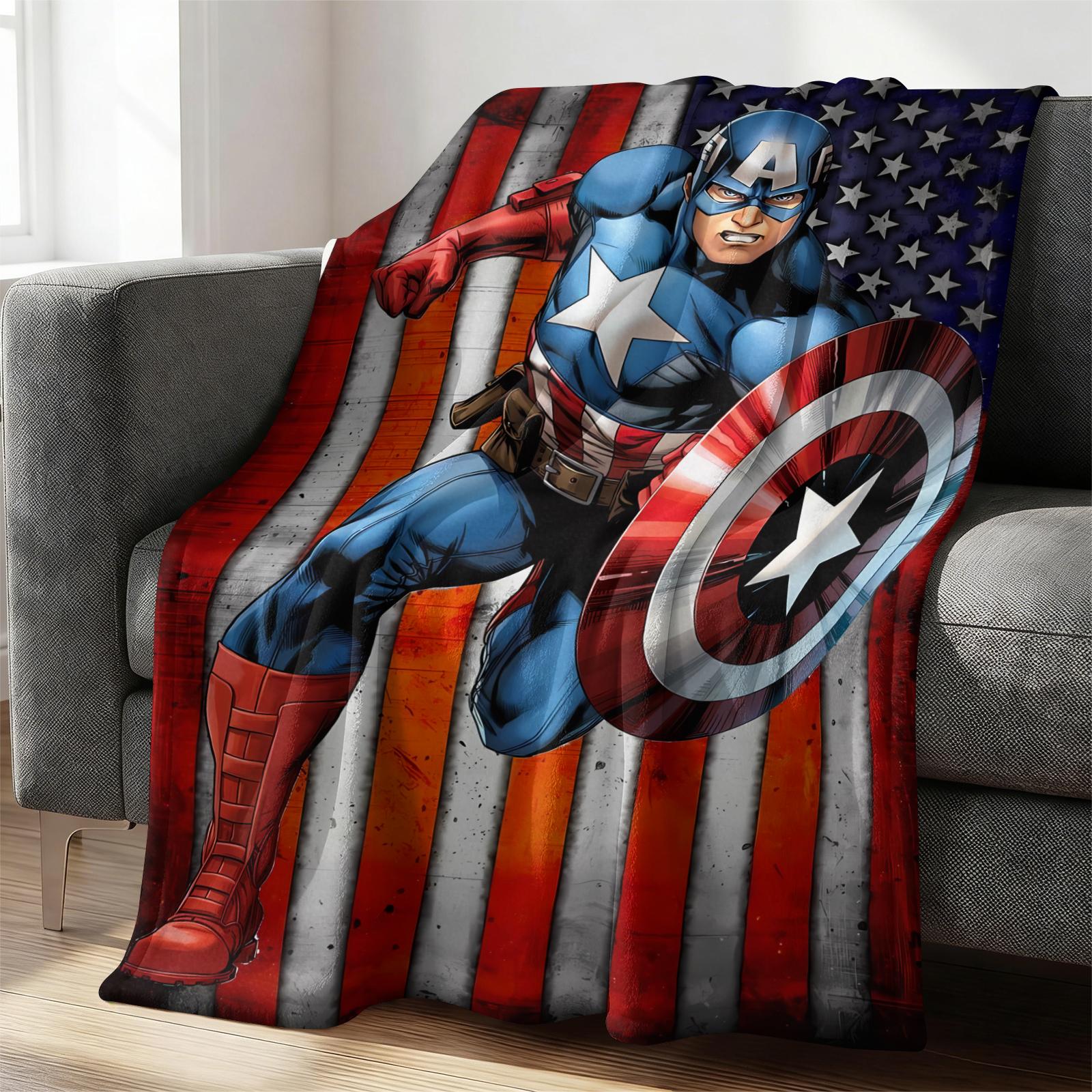 Marvel Iron Man Cityscape Comic Style Flannel Throw Blanket Gift for Marvel Fans Boys Summer Nap Throw Sofa Bed Travel Blanket 75x90cm