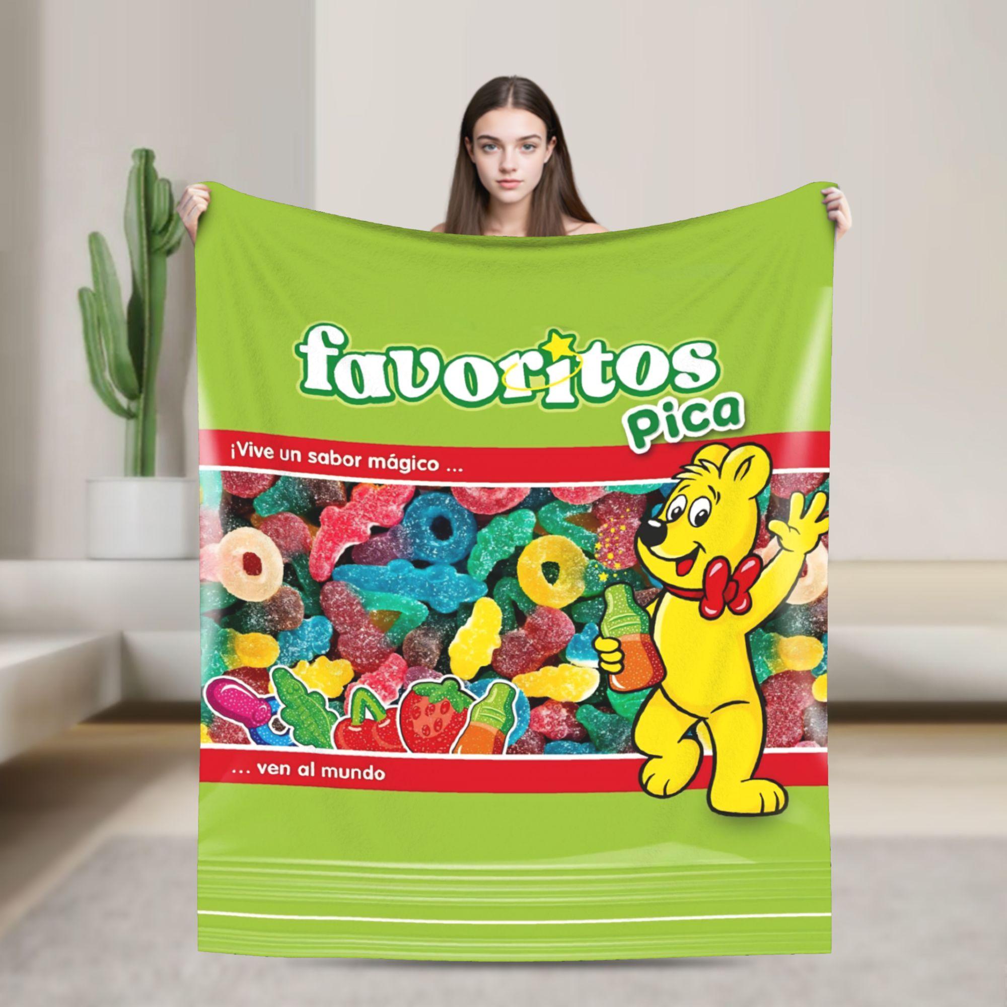 

Пледы с конфетами Haribo Теплые Новинка Плюшевое Постельное Белье Пледы для Дивана Кровати Декоративные Фланелевые Покрывала Покрывало на Кровать 30x40in