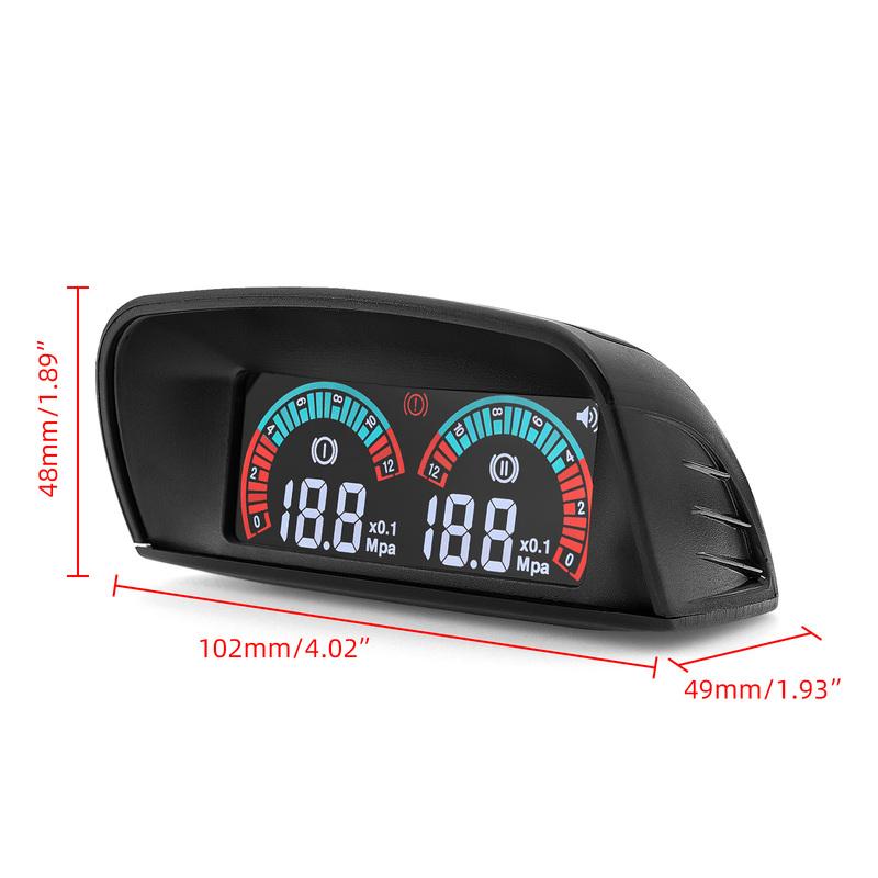 ZMFJH Dual Car Gauge 0-1.2Mpa Double Oil Pressure Meter with Sensor 1/8NPT,M10X1.0 LCD Meter with Buzzing Flash Alarm 12V24V