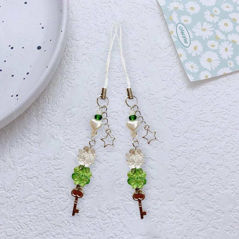 1pc Bracelet Cute Hanging Cord Lucky Flower Phone Chain Fashionable Strap Wrist Lanyard Acrylic Keychain