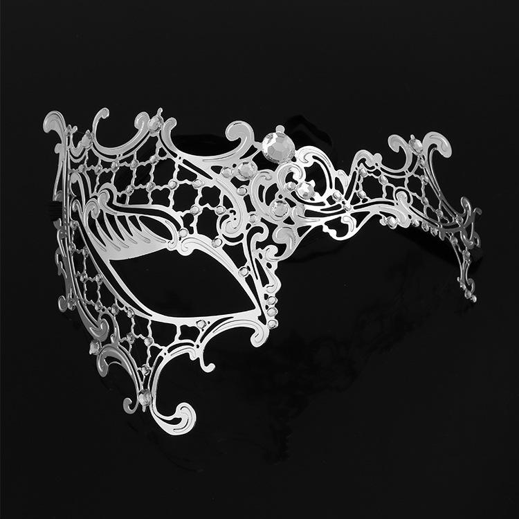 Mască de Prințesă cu Strasuri pentru Jumătate de Față - Acoperire Glamuroasă pentru Ochi pentru Balul de Halloween