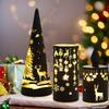 Luminous Glass Shines On The Christmas Tree Tabletop Decoration, And The Small Christmas Tree Has Warm Lights.