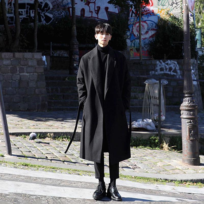 Men's Woolen Mid-Length Trench Coat with Cotton Padding – 2025 Autumn/Winter Style