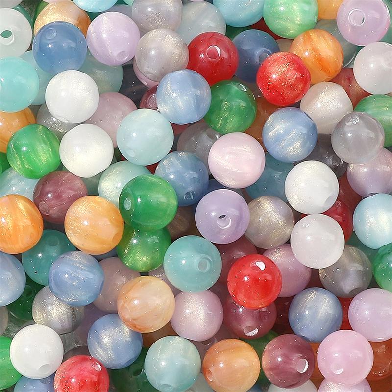 10-50Pcs Handmade Resin Beads Gold Foild Cat's Eye Beads for Necklace Bracelet Earring Jewelry Making Beads