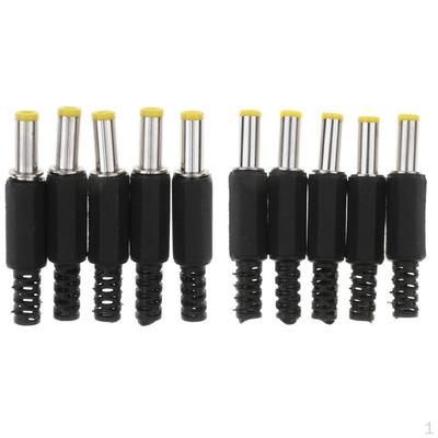 10x Adattatore per connettore maschio di alimentazione CC di ricambio 5,5x2,5 mm