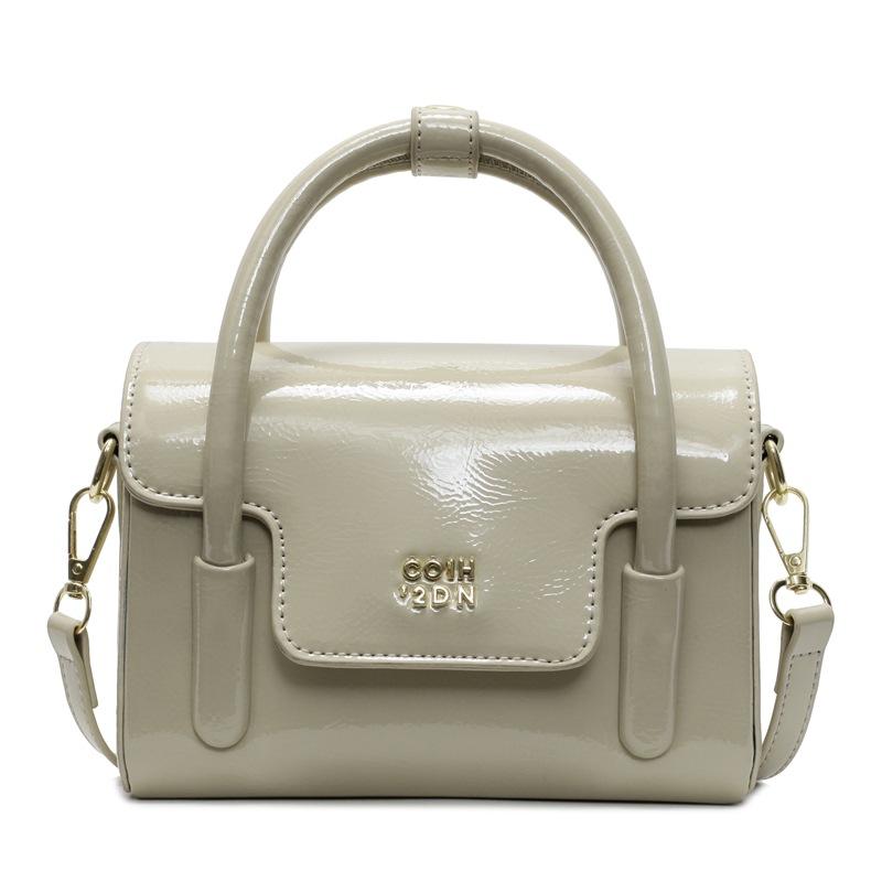 Fashion Handbag Simple and Popular Retro Oil Wax Leather Small Square Bag Versatile Casual Solid Color Niche Design Messenger Bag