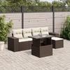VidaXL Garden Furniture Set with Cushions 6 Pcs Brown Braided Resin 3269133