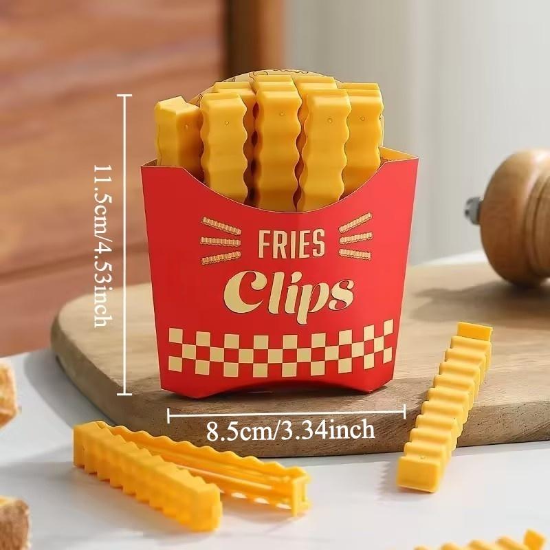 

12Pcs/Set Food Moisture-proof Sealing Clip, with Magnetic Refrigerator Sticker, Fries Long Strip Snack Clip, Creative Gift