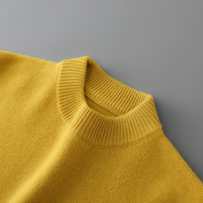 

Чоловічий светр 100% чиста вовна, з напіввисоким коміром, Business Casual, Теплий зимовий трикотаж 2XL (170-185 lbs)