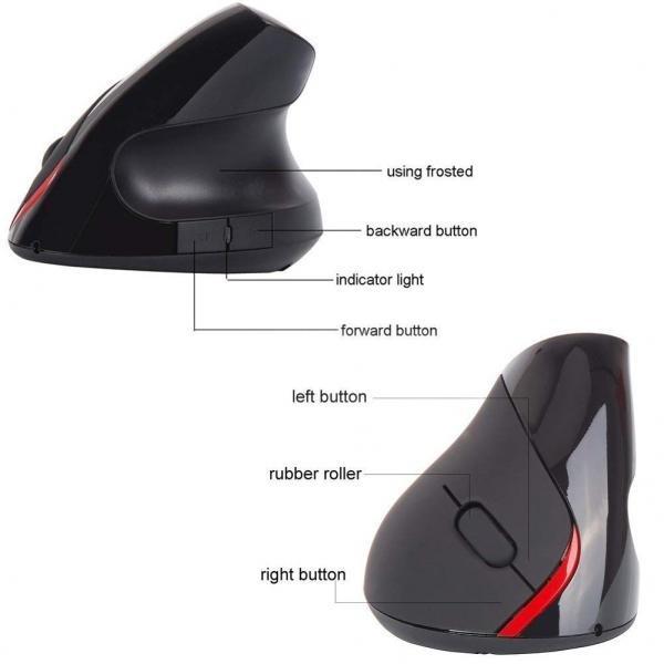 Professionelle 2,4 GHz 5 Tasten Wiederaufladbare Batterie Kabellos Ergonomisch Vertikal Optische Maus