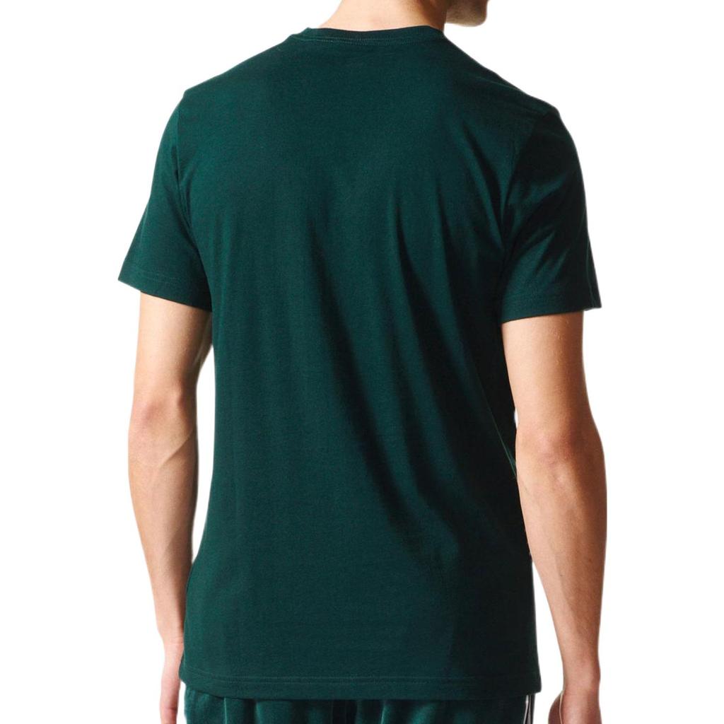 Adidas Originals Trefoil Logo Print Crew Neck T-Shirt Men Tops Green BQ7934
