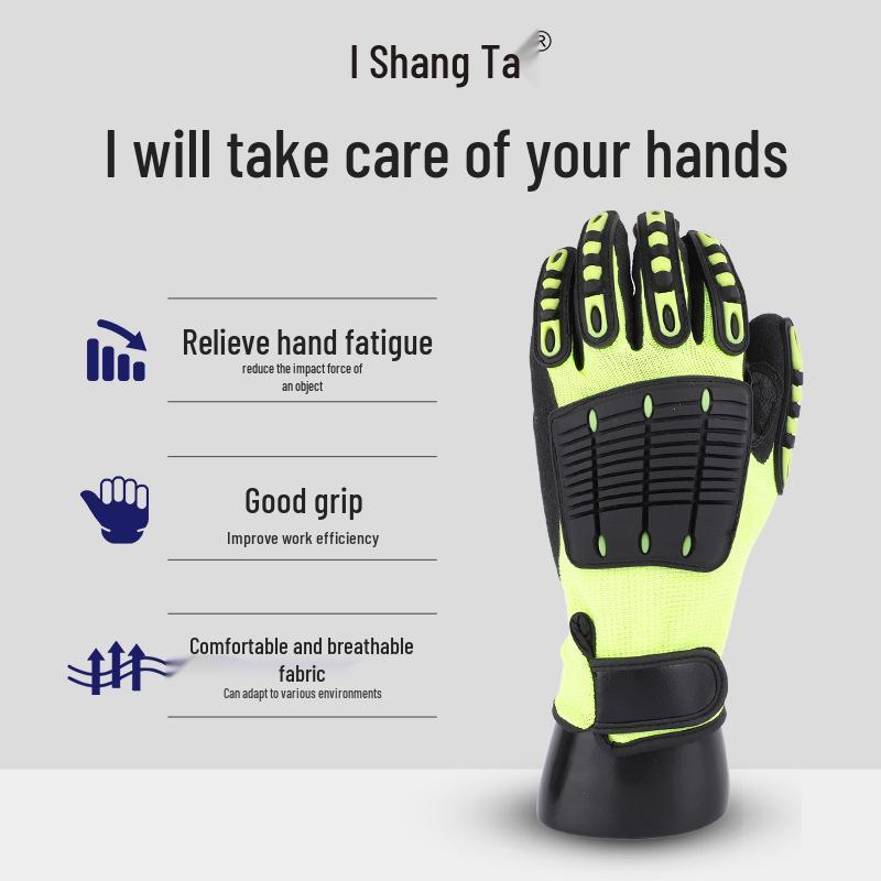 TPR Impact & Cut-Resistant Nitrile Work Gloves - Anti-Smash, Anti-Slip, Industrial-Grade Protection