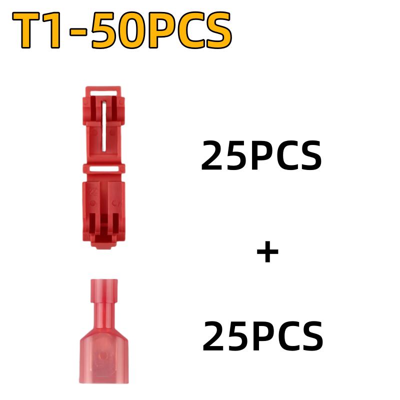 New 100-10PCS T-shaped Wire Connector Self Stripping Quick Splice Crimp Terminals Block Lock Snap Splice Lock Tape Insulation