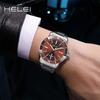 Helei H9002A-G 9002 Waterproof Stainless Steel Strap Round Clock Quartz Watches Business Gift Fashion Men's Wristwatches for Men