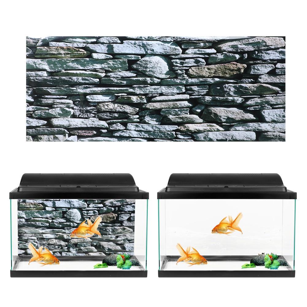 Background Poster Decorative Stonewalling Paintings PVC Sticker Landscape Image for Aquarium Fish
