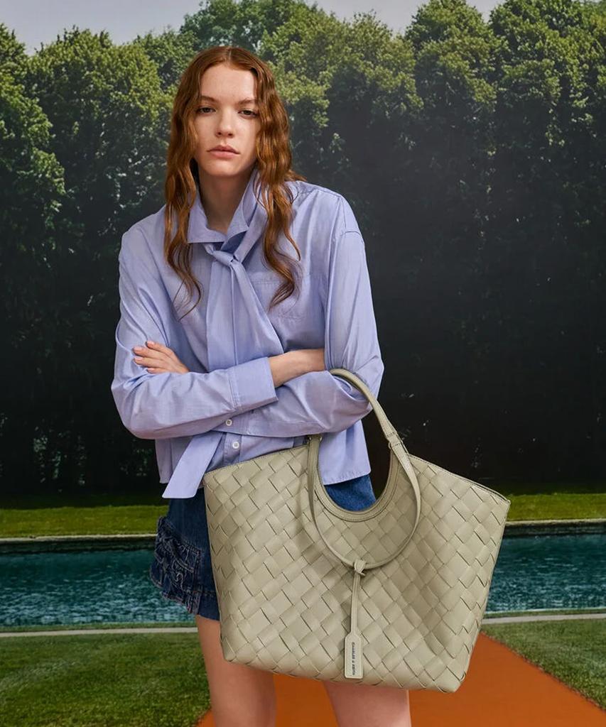 Charles & Keith Yvette Woven Tote Bag 3 Colors Ck2-30701583